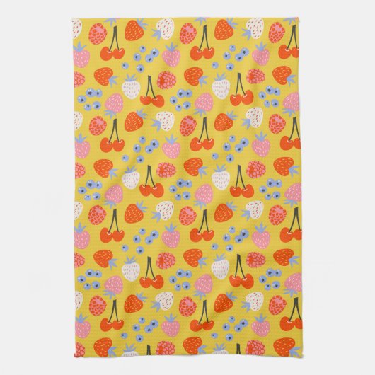 Helder kleurrijk besvruchten patroon theedoek (Verticaal)