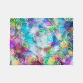 Helder kleurrijk blad patroon fleece deken (Voorkant (Horizontaal))