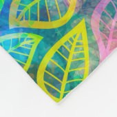 Helder kleurrijk blad patroon fleece deken (Hoek)