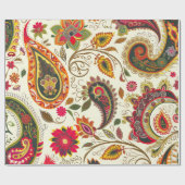  Helder Kleurrijk Bloemen Paisley Patroon Cadeaupapier (Vlak)