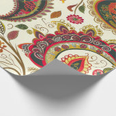  Helder Kleurrijk Bloemen Paisley Patroon Cadeaupapier (Hoek)