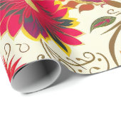  Helder Kleurrijk Bloemen Paisley Patroon Cadeaupapier (Rol Hoek)