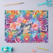 Helder kleurrijk bloemig Zee Turtle & Mandalas Tissuepapier (Craft)