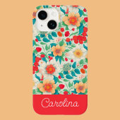 Helder kleurrijk bloemmotief  boho rood Case-Mate iPhone case