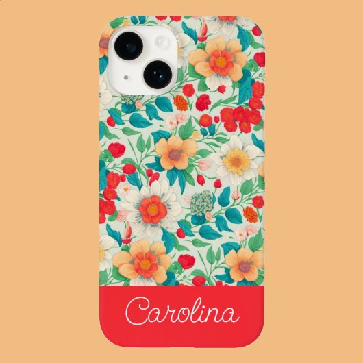 Helder kleurrijk bloemmotief  boho rood Case-Mate iPhone case