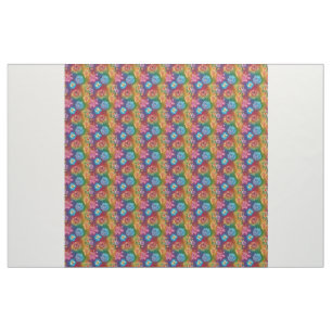 Helder Kleurrijk Bloempatroon abstract Stof