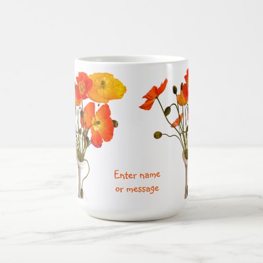 Helder kleurrijk boeket van papavers koffiemok (Center)