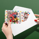 Helder Kleurrijk Checkerboard 2 Foto Skinny Feestdagenkaart