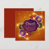 Helder kleurrijk Diwali vuurwerk Kaart (Voorkant / Achterkant)