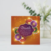 Helder kleurrijk Diwali vuurwerk Kaart (Staand voorkant)