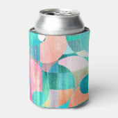 Helder, kleurrijk geometrisch Abstract Blikjeskoeler (Blikje Voorkant)