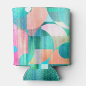 Helder, kleurrijk geometrisch Abstract Blikjeskoeler (Achterkant)