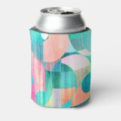 Helder, kleurrijk geometrisch Abstract Blikjeskoeler (Blikje Achterkant)