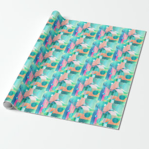 Helder, kleurrijk geometrisch Abstract Cadeaupapier