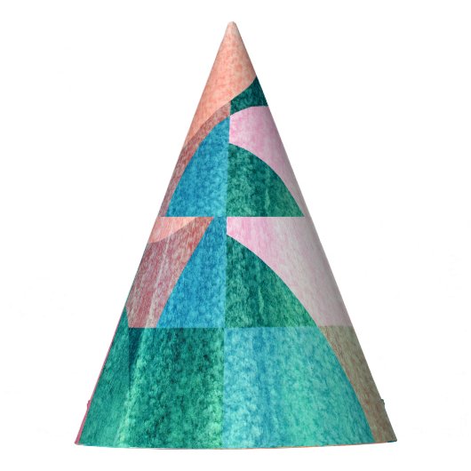 Helder, kleurrijk geometrisch Abstract Feesthoedjes (Voorkant)