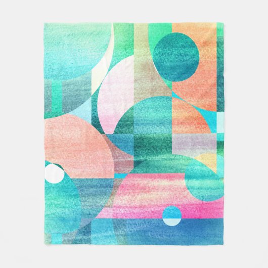 Helder, kleurrijk geometrisch Abstract Fleece Deken (Voorkant)