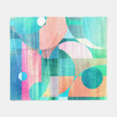Helder, kleurrijk geometrisch Abstract Fleece Deken (Voorkant (Horizontaal))