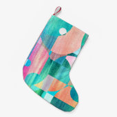 Helder, kleurrijk geometrisch Abstract Kleine Kerstsok (Voorkant (Hangend))