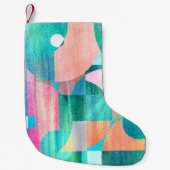 Helder, kleurrijk geometrisch Abstract Kleine Kerstsok (Voorkant)