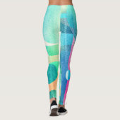 Helder, kleurrijk geometrisch Abstract Leggings (Achterkant)