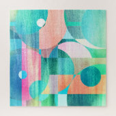 Helder, kleurrijk geometrisch Abstract Legpuzzel (Verticaal)