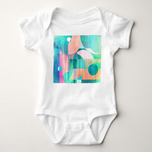 Helder, kleurrijk geometrisch Abstract Romper (Voorkant)