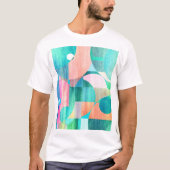 Helder, kleurrijk geometrisch Abstract T-shirt (Voorkant)