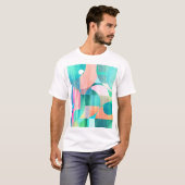 Helder, kleurrijk geometrisch Abstract T-shirt (Voorkant volledig)