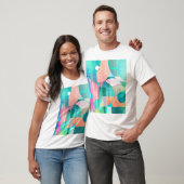 Helder, kleurrijk geometrisch Abstract T-shirt (Unisex)