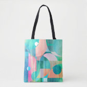 Helder, kleurrijk geometrisch Abstract Tote Bag (Voorkant)