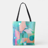 Helder, kleurrijk geometrisch Abstract Tote Bag (Achterkant)