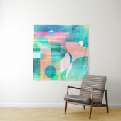 Helder, kleurrijk geometrisch Abstract Wandkleed (In Situ (horizontaal))