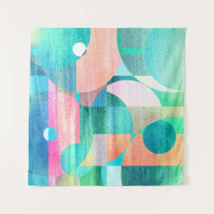 Helder, kleurrijk geometrisch Abstract Wandkleed
