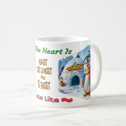 Helder kleurrijk huis Sweet Home - GNU Linux Theme Koffiemok (Voorkant rechts)