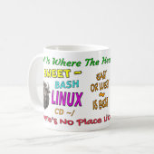 Helder kleurrijk huis Sweet Home - GNU Linux Theme Koffiemok (Voorkant links)