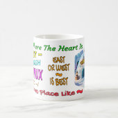 Helder kleurrijk huis Sweet Home - GNU Linux Theme Koffiemok (Center)