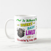 Helder kleurrijk huis Sweet Home - GNU Linux Theme Koffiemok (Links)