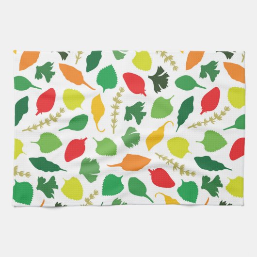Helder Kleurrijk Keuken Tuin Patroon Theedoek (Horizontaal)