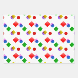 Helder Kleurrijk Koninklijk Blauw en Groen Inpakpapier Vel