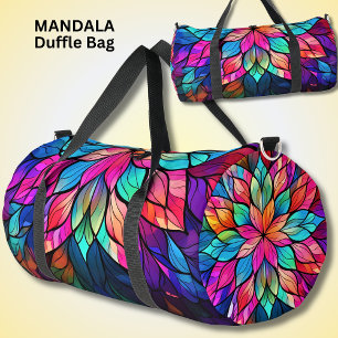 Helder kleurrijk Mandala Pink Aqua Glas in lood Plunjezak