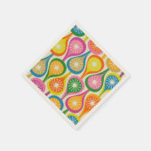 Helder Kleurrijk Mid Century Modern Retro Patroon Servet (Hoek)