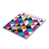 Helder kleurrijk modern geometrisch patroon tegeltje (Zijkant)