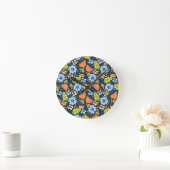 Helder Kleurrijk Modern Mooi Bloemmotief Ronde Klok (Huis)