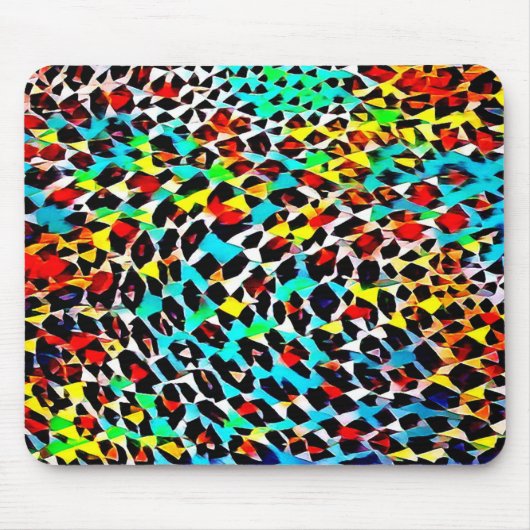 Helder Kleurrijk Modern Mozaïek Muismat (Voorkant)