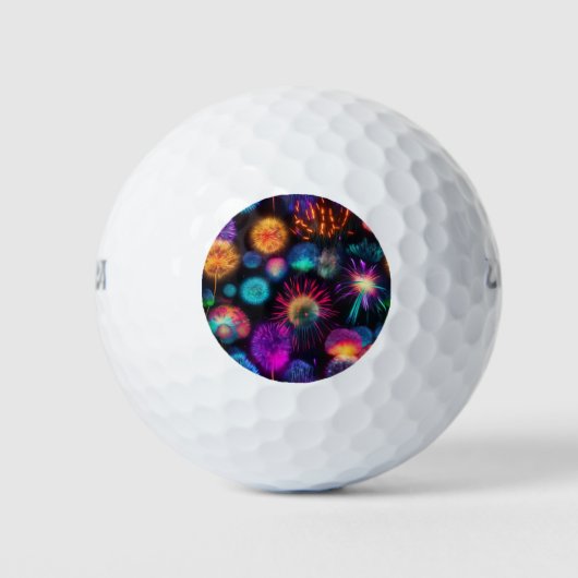 Helder Kleurrijk Neon Burst Patroon Golfballen (Voorkant)