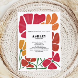 Helder & kleurrijk Nouveau Floral Vrijgezellenfees Kaart