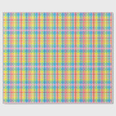 Helder Kleurrijk Plaid Cadeaupapier (Vlak)