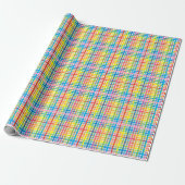 Helder Kleurrijk Plaid Cadeaupapier (Uitgerold)