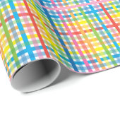 Helder Kleurrijk Plaid Cadeaupapier (Rol Hoek)