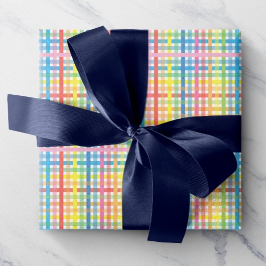 Helder Kleurrijk Plaid Cadeaupapier